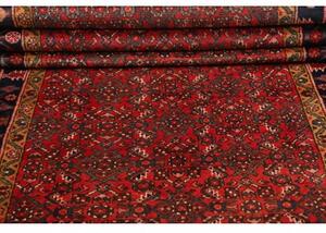 Tappeto Hamadan Stilizzato Rosso Blu Scuro Corsia 122x420 Cm
