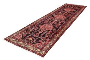 Tappeto Hamadan Stilizzato Blu Scuro Rosso Corsia 118x382 Cm