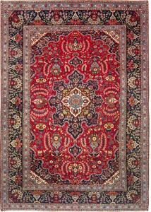 Tappeto Ardakan Medaglione Floreale Rosso Blu Scuro 255x362 Cm