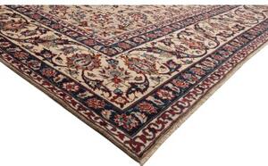 Tappeto Kashan Floreale Avorio Blu Scuro 308x480 Cm