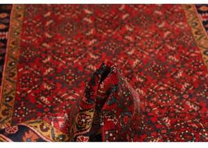 Tappeto Hamadan Stilizzato Rosso Blu Scuro Corsia 122x420 Cm
