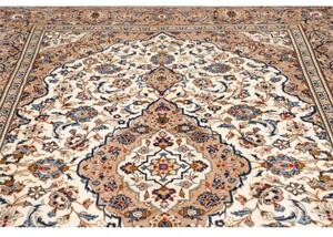 Tappeto Kashan Medaglione Floreale Beige Blu 200x308 Cm