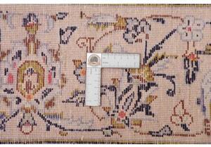 Tappeto Kashan Medaglione Floreale Avorio Blu Scuro 200x302 Cm