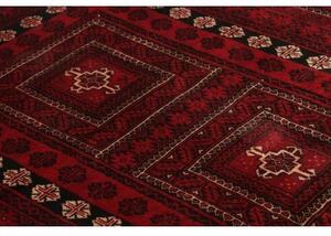 Tappeto Baluch Geometrico Rosso Scuro Nero 110x208 Cm