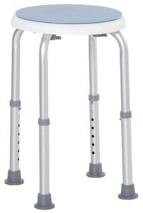 HOMCOM Sgabello da doccia sedile da doccia antiscivolo sgabello da bagno altezza regolabile girevole a 360° in alluminio