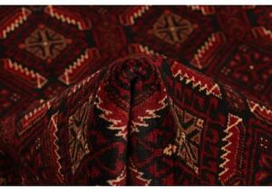 Tappeto Baluch Stilizzato Rosso Scuro Nero 107x198 Cm