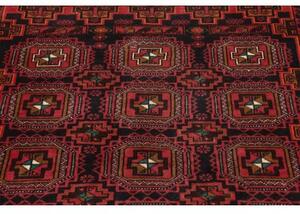 Tappeto Baluch Geometrico Rosso Mattone Nero 101x185 Cm