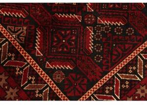 Tappeto Baluch Stilizzato Rosso Scuro Nero 107x198 Cm