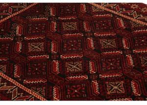 Tappeto Baluch Stilizzato Rosso Scuro Nero 107x198 Cm