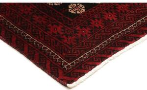 Tappeto Baluch Geometrico Rosso Scuro Nero 110x208 Cm