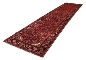 Tappeto Hamadan Stilizzato Rosso Scuro Nero Corsia 120x480 Cm