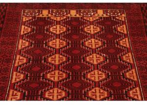 Tappeto Baluch Geometrico Rosso Scuro Beige 103x201 Cm