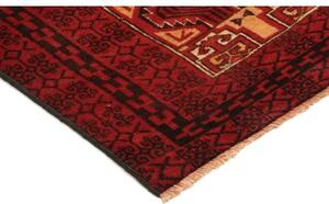 Tappeto Baluch Geometrico Rosso Scuro Beige 103x201 Cm