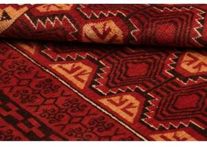 Tappeto Baluch Geometrico Rosso Scuro Beige 103x201 Cm