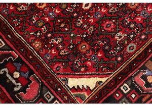 Tappeto Hamadan Stilizzato Rosso Scuro Nero Corsia 120x480 Cm