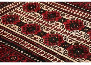 Tappeto Baluch Geometrico Rosso Scuro Nero 101x193 Cm