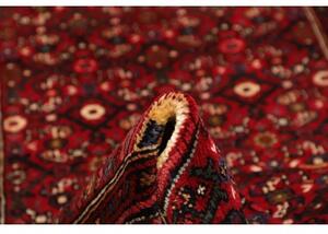 Tappeto Hamadan Stilizzato Rosso Scuro Nero Corsia 120x480 Cm