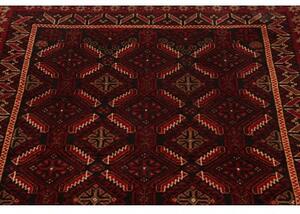 Tappeto Baluch Stilizzato Rosso Scuro Nero 107x198 Cm