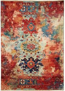 Tappeto Vintage Erased Astratto Rosso Azzurro 122x176 Cm