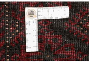 Tappeto Baluch Geometrico Rosso Scuro Beige 103x201 Cm