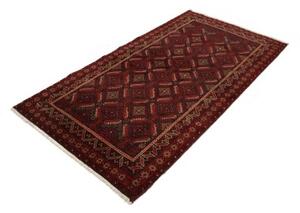 Tappeto Baluch Stilizzato Rosso Scuro Nero 107x198 Cm