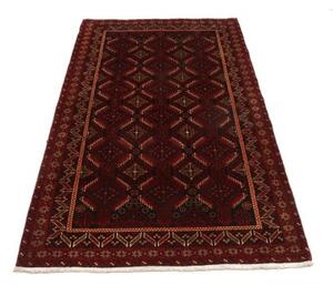 Tappeto Baluch Stilizzato Rosso Scuro Nero 107x198 Cm