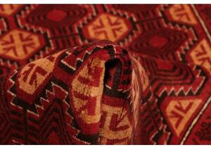 Tappeto Baluch Geometrico Rosso Scuro Beige 103x201 Cm