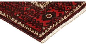 Tappeto Baluch Stilizzato Rosso Scuro Nero 109x211 Cm