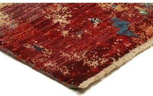 Tappeto Vintage Erased Astratto Rosso Azzurro 122x176 Cm