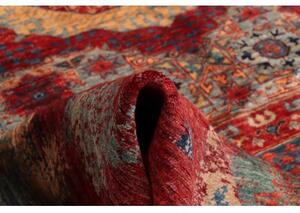 Tappeto Vintage Erased Medaglione Rosso Azzurro 295x415 Cm