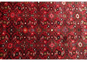 Tappeto Hamadan Stilizzato Rosso Scuro Nero Corsia 120x480 Cm