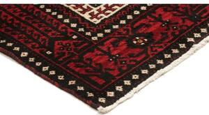 Tappeto Baluch Geometrico Rosso Scuro Nero 101x193 Cm