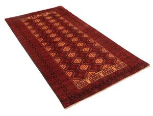 Tappeto Baluch Geometrico Rosso Scuro Beige 103x201 Cm