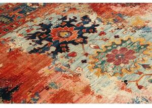 Tappeto Vintage Erased Astratto Rosso Azzurro 122x176 Cm