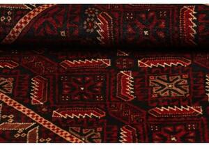 Tappeto Baluch Stilizzato Rosso Scuro Nero 107x198 Cm
