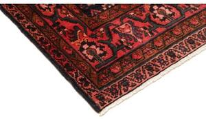 Tappeto Hamadan Stilizzato Blu Scuro Rosso Corallo Corsia 110x443 Cm