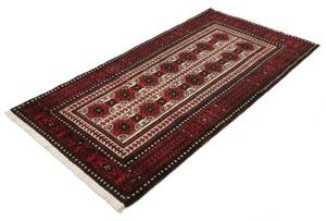 Tappeto Baluch Geometrico Rosso Scuro Nero 101x193 Cm