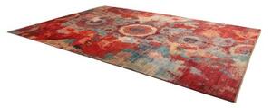 Tappeto Vintage Erased Medaglione Rosso Azzurro 295x415 Cm