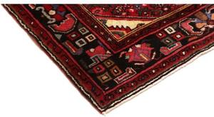 Tappeto Hamadan Stilizzato Rosso Scuro Nero Corsia 120x480 Cm