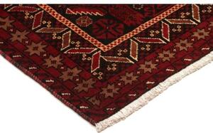 Tappeto Baluch Stilizzato Rosso Scuro Nero 107x198 Cm