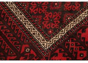 Tappeto Baluch Stilizzato Rosso Scuro Nero 109x211 Cm
