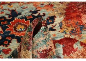 Tappeto Vintage Erased Astratto Rosso Azzurro 122x176 Cm