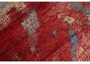 Tappeto Vintage Erased Medaglione Rosso Azzurro 295x415 Cm