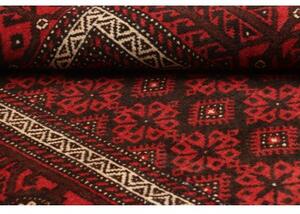 Tappeto Baluch Stilizzato Rosso Scuro Nero 109x211 Cm