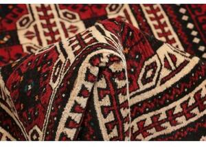 Tappeto Baluch Geometrico Rosso Scuro Nero 101x193 Cm