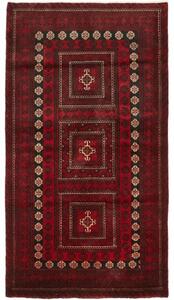 Tappeto Baluch Geometrico Rosso Scuro Nero 110x208 Cm