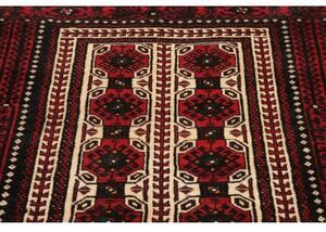 Tappeto Baluch Geometrico Rosso Scuro Nero 101x193 Cm