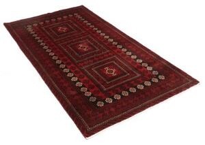 Tappeto Baluch Geometrico Rosso Scuro Nero 110x208 Cm
