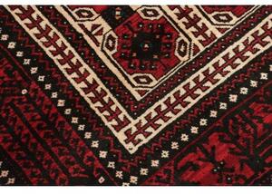 Tappeto Baluch Geometrico Rosso Scuro Nero 101x193 Cm
