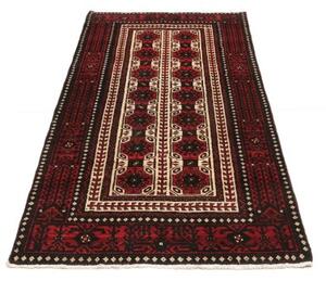 Tappeto Baluch Geometrico Rosso Scuro Nero 101x193 Cm